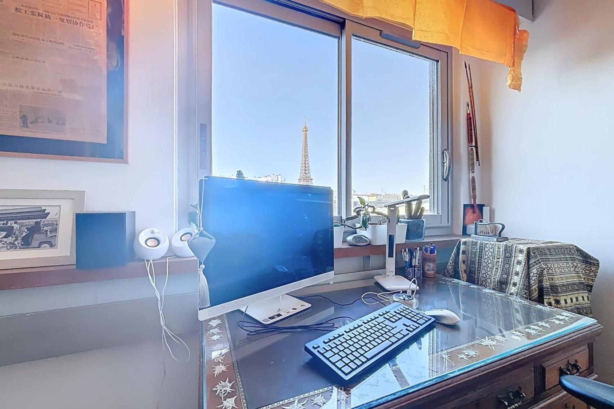 With Balcony Overlooking The Eiffel Tower *